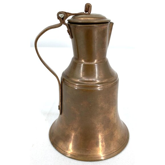 Antique Copper Tea Jug Small 4.75" Handcrafted Unsigned - Picture 3 of 7